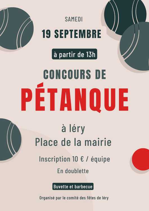 Concours de pétanque en Doublette - Léry