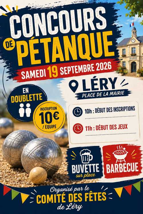 Concours de pétanque en Doublette - Léry