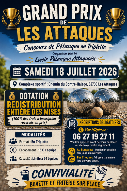 Concours de pétanque en Triplette - Les Attaques