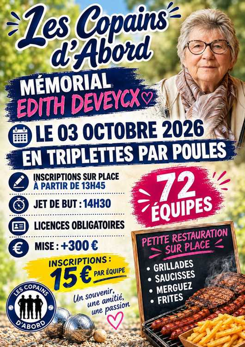 Concours de pétanque en Triplette - Départemental - LES COPAINS D'ABORD