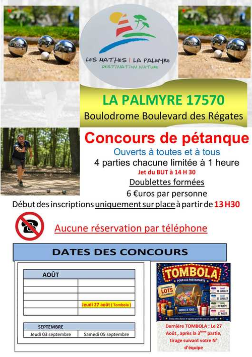 Concours de pétanque en Doublette - Les Mathes