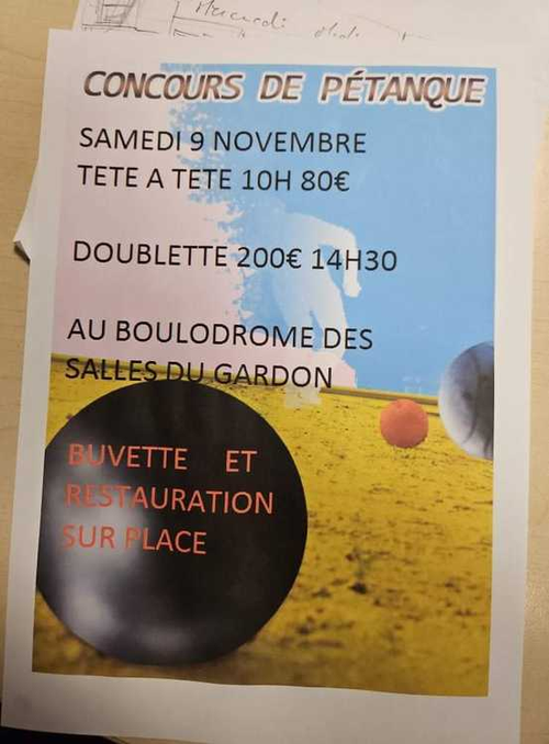 Concours de pétanque en Doublette - Les Salles-du-Gardon