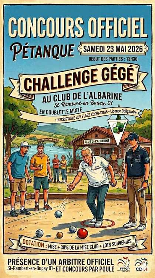 Concours de pétanque en Doublette Mixte - Départemental - ST Rambert