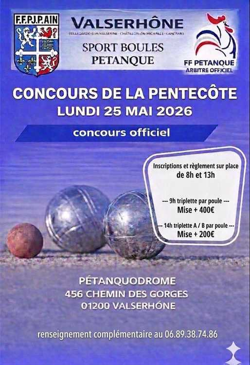 Concours de pétanque en Triplette - Départemental - Valserhône