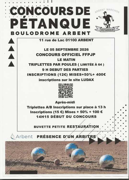 Concours de pétanque en Triplette - Départemental - Arbent