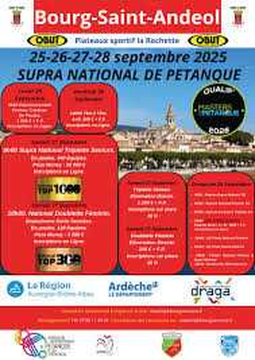 Concours de pétanque en Triplette - National TOP 1000 et + - Bourg Saint Andeol