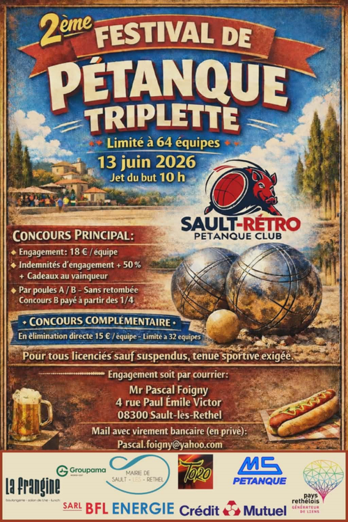 Concours de pétanque en Triplette - Championnat Départemental - Sault-Retro-Pétanque Club