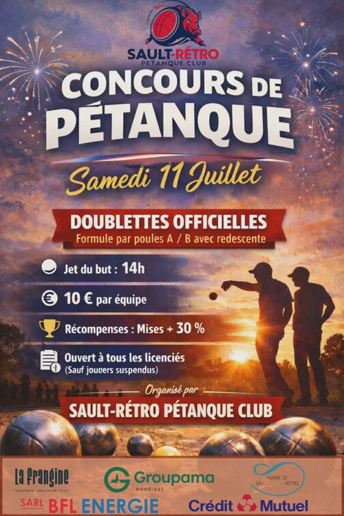 Concours de pétanque en Doublette - Départemental - Sault-Retro-Pétanque Club