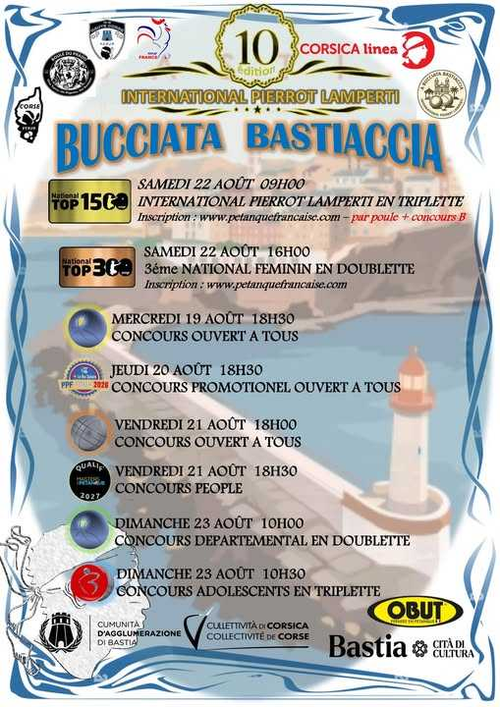 Concours de pétanque en Doublette - National TOP 300 - Bastia