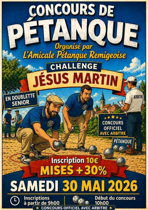 Concours de pétanque en Doublette - Départemental - Amicale Pétanque Rémigeoise