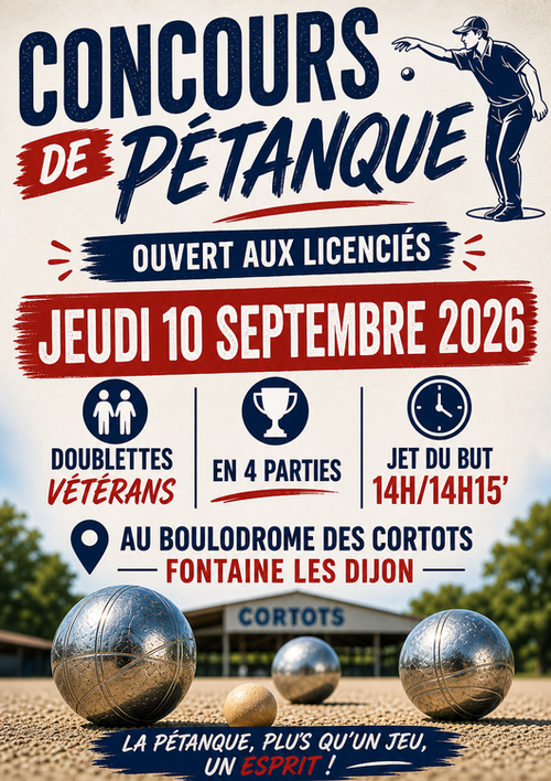 Concours de pétanque en Doublette - Départemental - La PÉTANQUE FONTENOISE