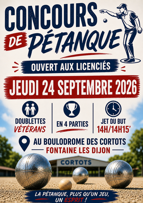Concours de pétanque en Doublette - Départemental - LA PÉTANQUE FONTENOISE