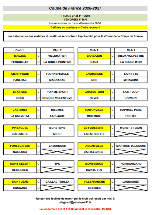 Concours de pétanque en En équipe - Coupe de France des clubs - Lieu non défini