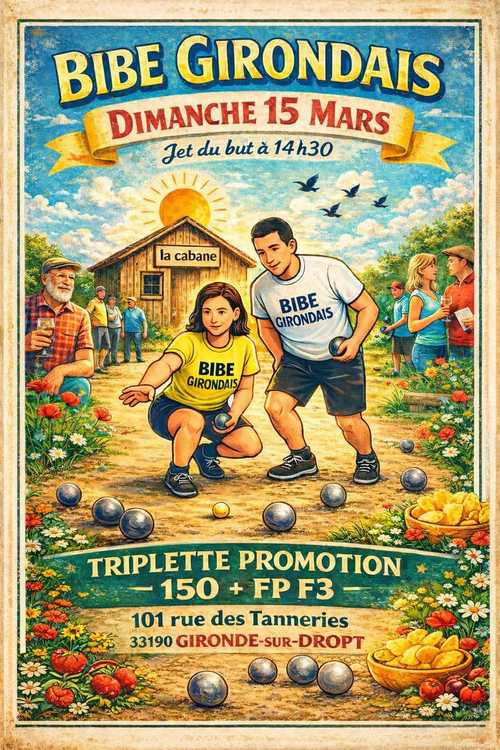 Concours de pétanque en Triplette - Départemental - 33190 gironde/Dropt