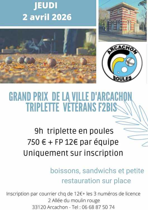 Concours de pétanque en Triplette - Départemental - arcachon boules