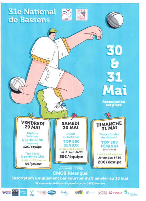 Concours de pétanque en Triplette - National TOP 500 - Bassens
