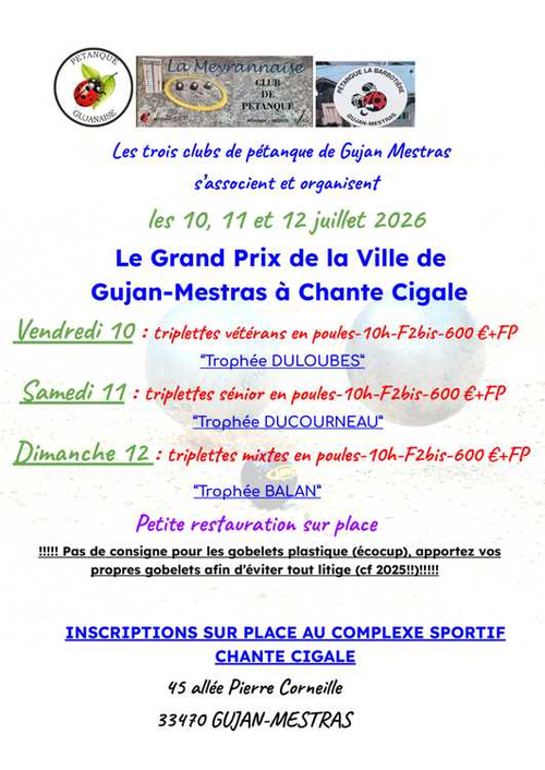 Concours de pétanque en Triplette - Départemental - entente gujanaise