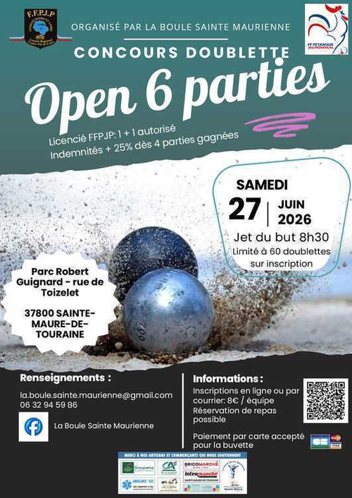 Concours de pétanque en Doublette - Départemental - ST Maure de Touraine