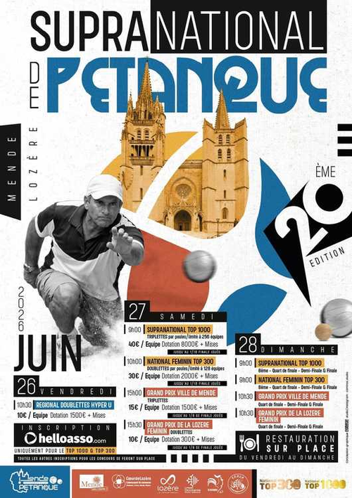 Concours de pétanque en Doublette - National TOP 300 - Mende