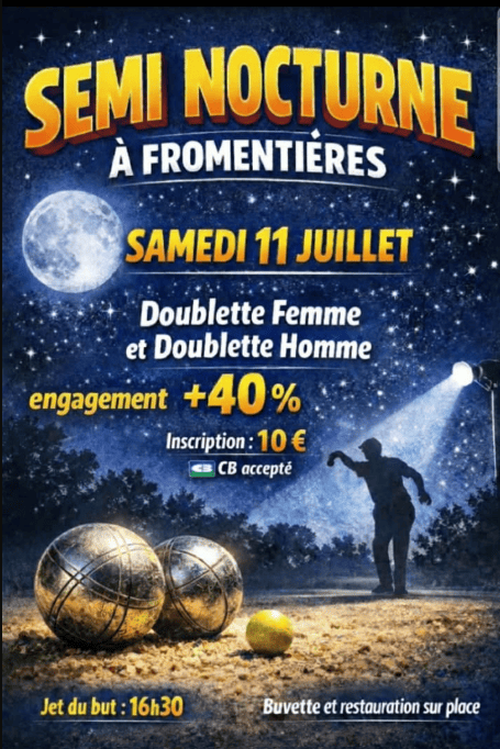 Concours de pétanque en Doublette - Départemental - FROMENTIERES