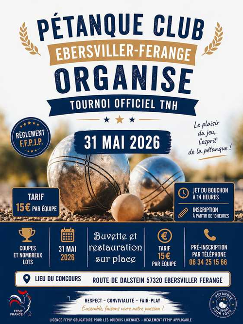 Concours de pétanque en Triplette - Départemental - PC EBERSVILLER FERANGE