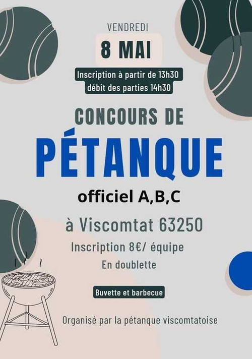 Concours de pétanque en Doublette - Départemental - VISCOMTAT