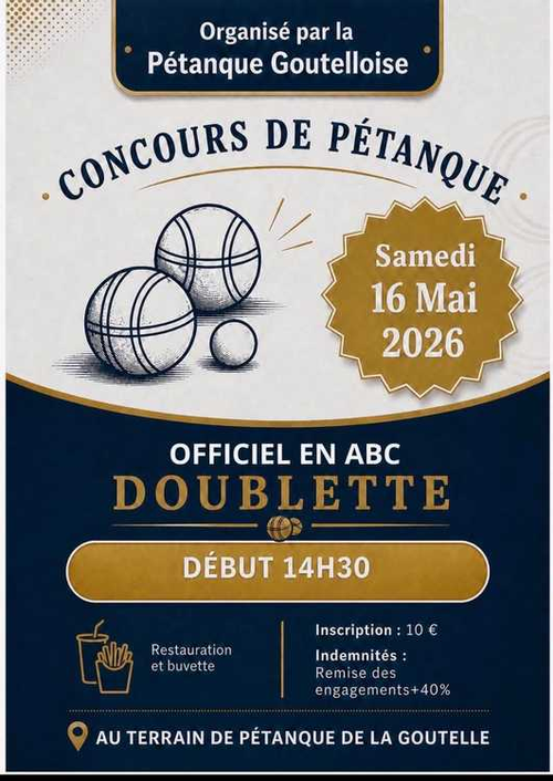 Concours de pétanque en Doublette - Départemental - LA GOUTELLE