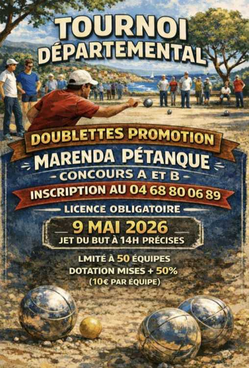 Concours de pétanque en Doublette - Départemental - MARENDA PETANQUE CANET