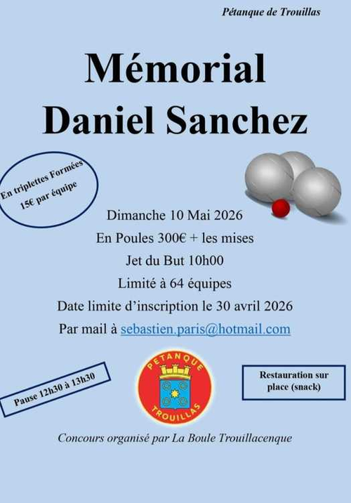 Concours de pétanque en Triplette - Départemental - PETANQUE TROUILLAS