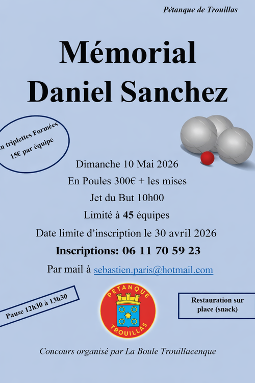 Concours de pétanque en Triplette - Départemental - PETANQUE TROUILLAS