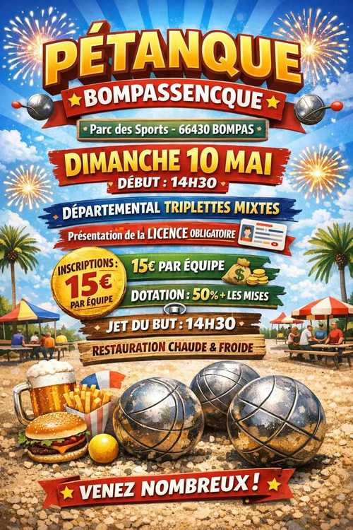 Concours de pétanque en Triplette Mixte - Départemental - PETANQUE BOMPASSENCQUE