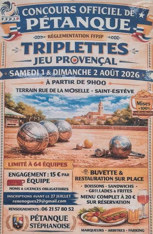 Concours de pétanque en Triplette - Grand Prix - PETANQUE STEPHANOISE