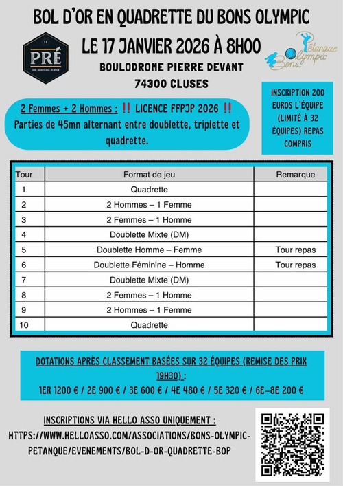 Concours de pétanque en En équipe - Départemental - Bons Olympic