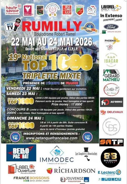 Concours de pétanque en Triplette Mixte - National TOP 1000 et + - Rumilly