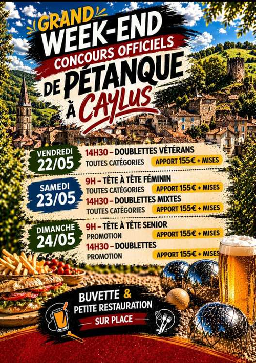 Concours de pétanque en Tête à tête - Départemental - Caylus