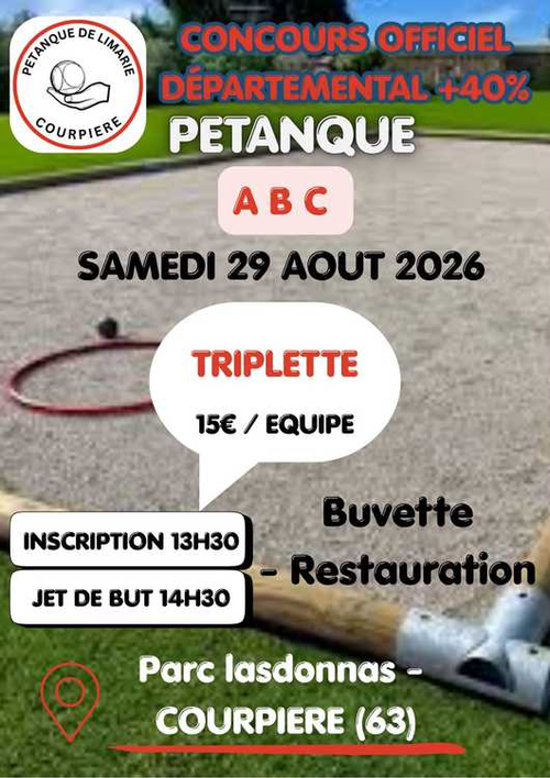 Concours de pétanque en Triplette - Départemental - LIMARIE