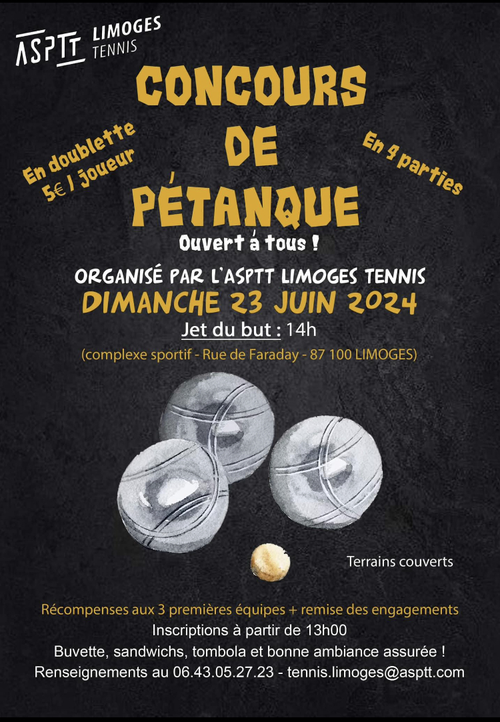 Concours de pétanque en Doublette - Limoges
