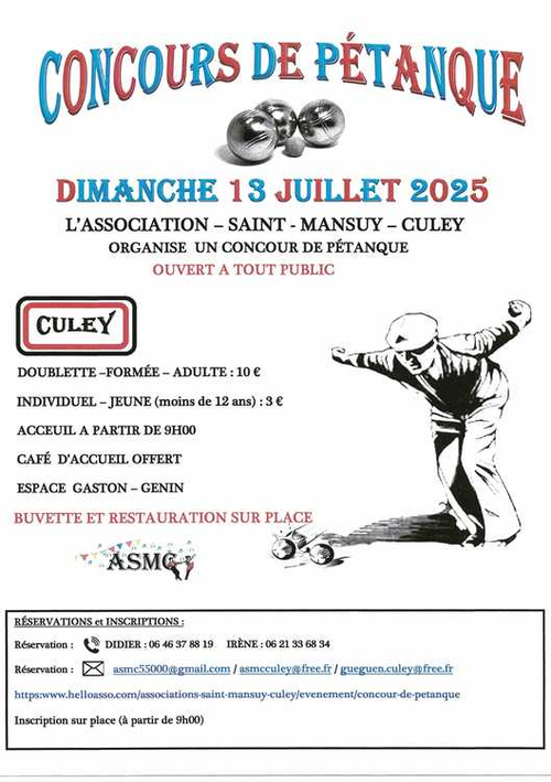 Concours de pétanque en Doublette - Loisey-Culey