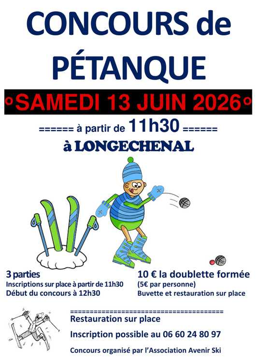 Concours de pétanque en Doublette - Longechenal
