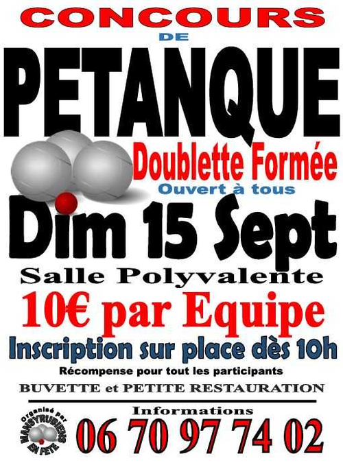 Concours de pétanque en Doublette - Maison-Rouge