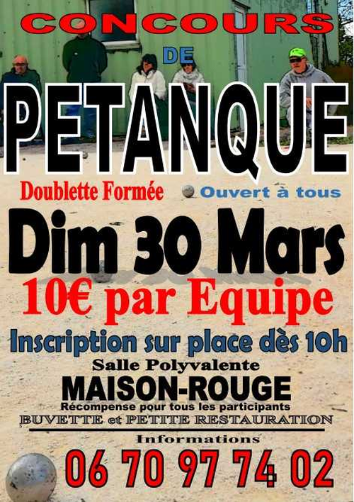 Concours de pétanque en Doublette - Maison-Rouge