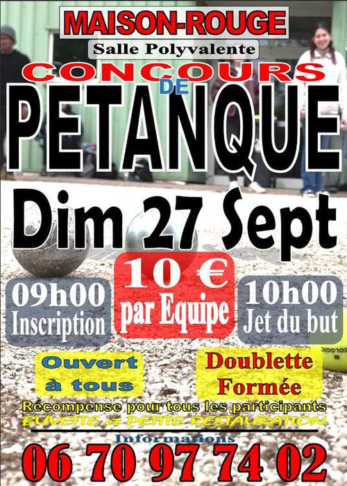Concours de pétanque en Doublette - Maison-Rouge