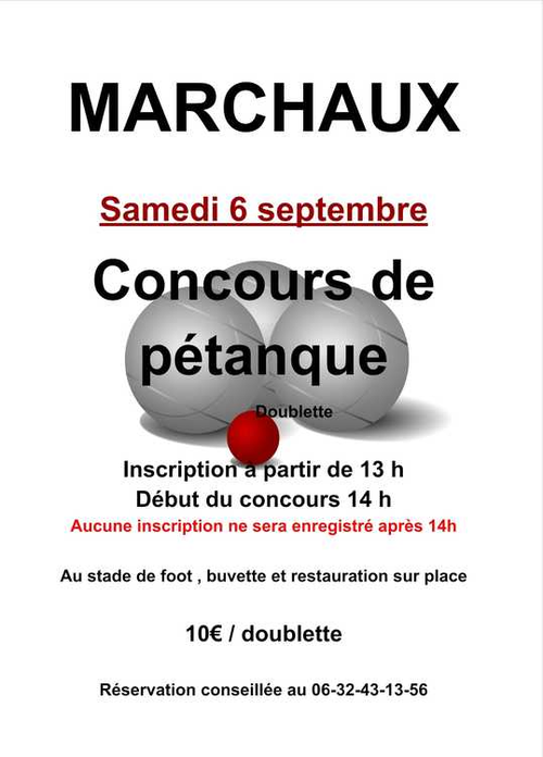 Concours de pétanque en Doublette - Marchaux