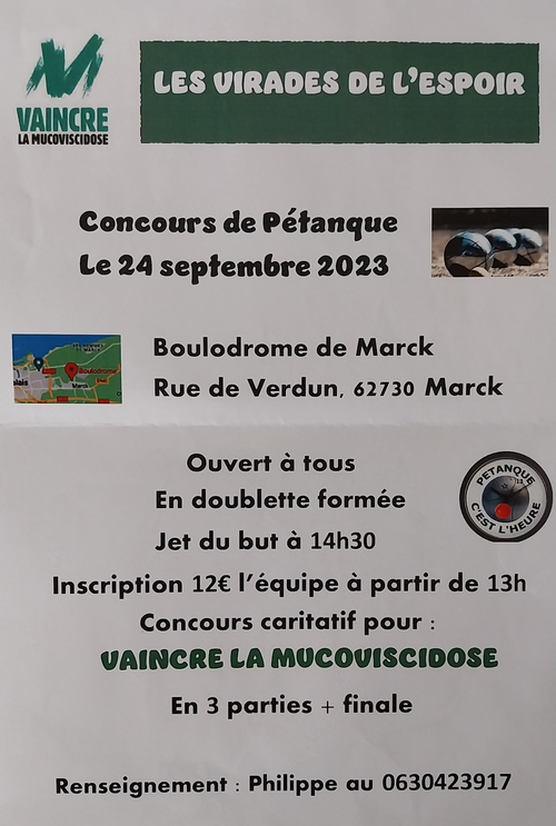Concours de pétanque en Doublette - Marck