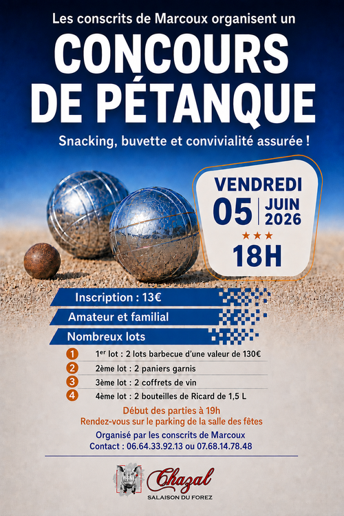 Concours de pétanque en Doublette - Marcoux