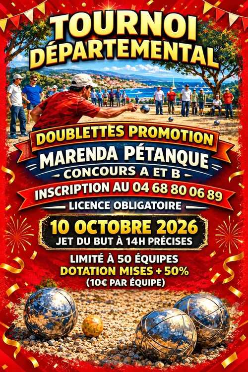 Concours de pétanque en Doublette - Départemental - MARENDA PETANQUE CANET