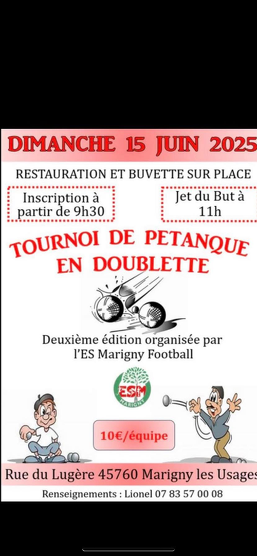 Concours de pétanque en Doublette - Marigny-les-Usages