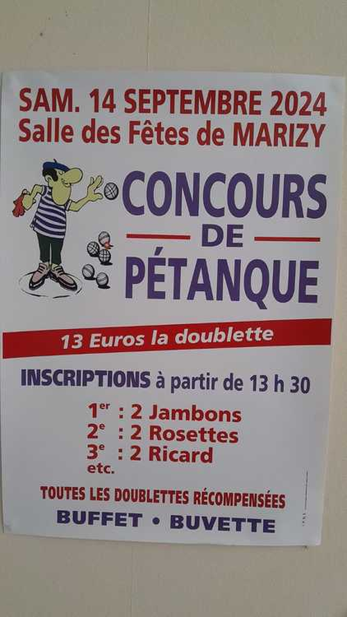 Concours de pétanque en Doublette - Marizy