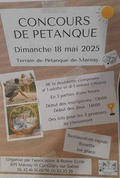 Concours de pétanque en Doublette - Marnay