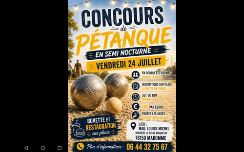 Concours de pétanque en Doublette - Maromme
